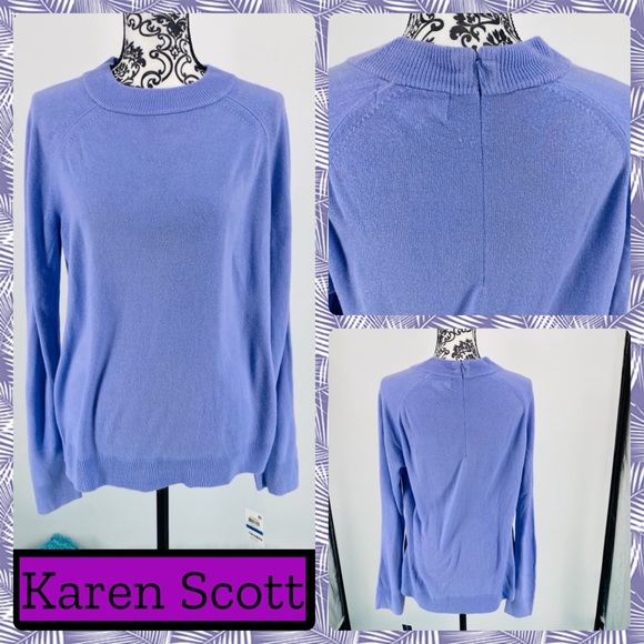 Karen Scott Sweaters - Karen Scott Purple Mock-Neck Sweater.  Super soft